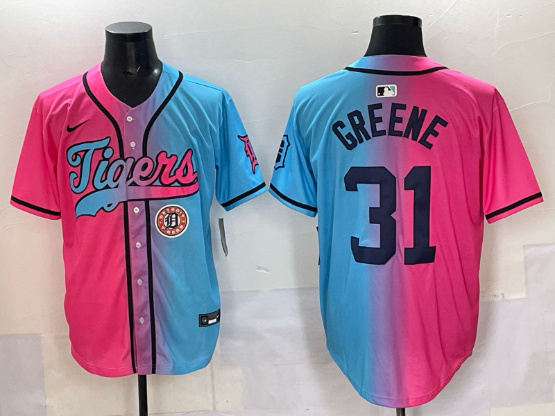 Men 2025 Detroit Tigers #31 Greene Blue pink Game Nike MLB Jersey style 003->detroit tigers->MLB Jersey